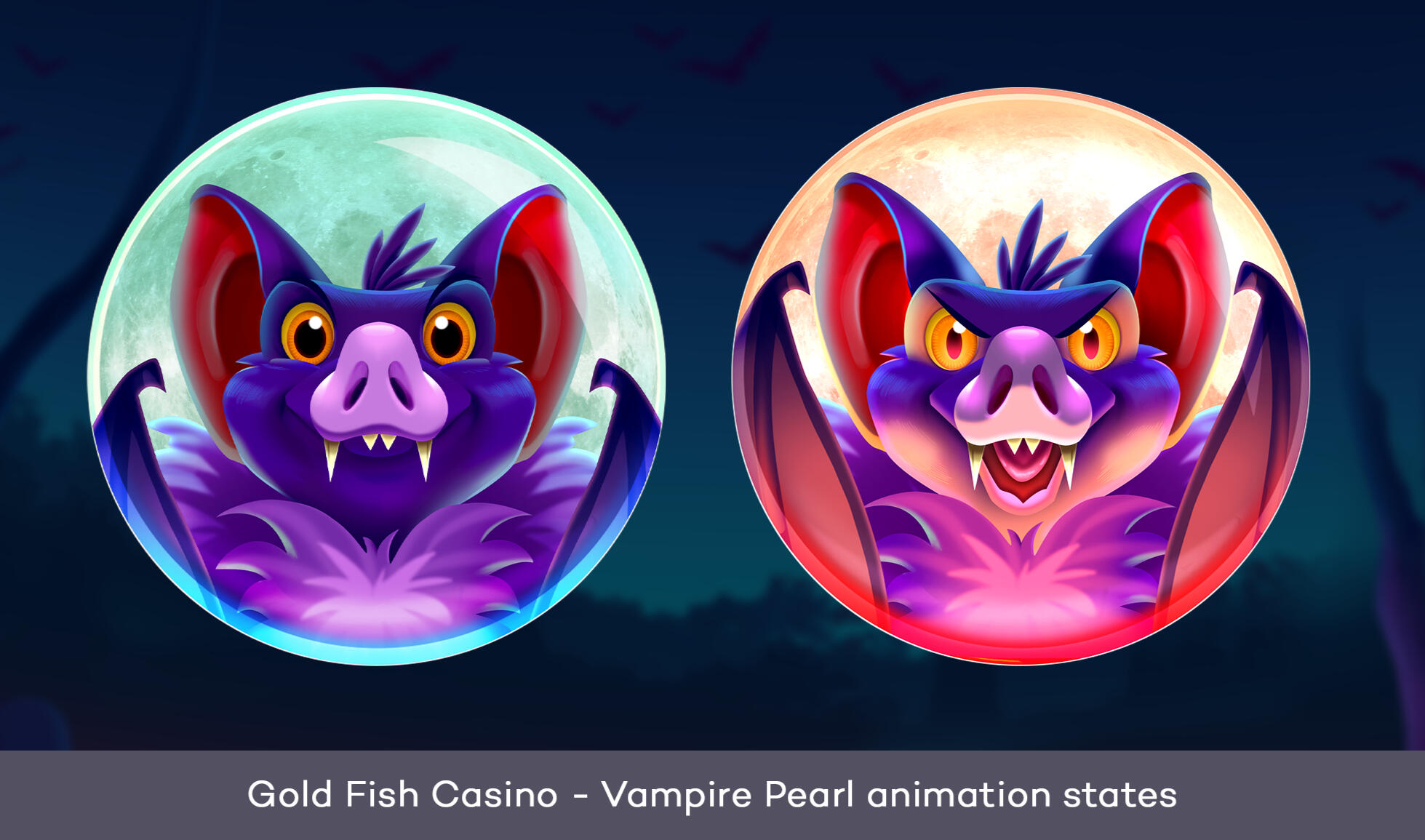 Vampire Pearl animation states - I designed the bat and created the assets; I also animated the rig in Unity.